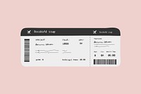 Plane ticket, aesthetic illustration, design resource