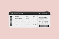 Plane ticket, aesthetic illustration vector