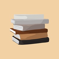 Book stack, aesthetic illustration, design resource