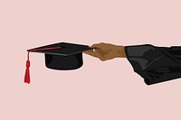 Graduation cap, aesthetic illustration, design resource