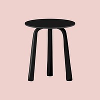 Black stool, aesthetic illustration, design resource