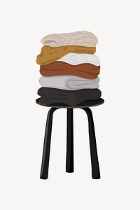 Laundry stool, aesthetic illustration vector