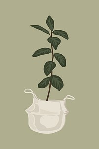 Potted plants, aesthetic illustration, design resource