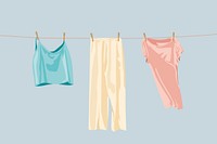 Hang drying, aesthetic illustration, design resource