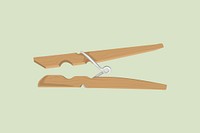 Wooden peg, aesthetic illustration vector