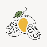 Citrus orange, aesthetic illustration design element 