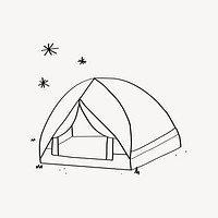 Night camping, aesthetic illustration design element 