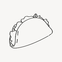 Mexican taco, aesthetic illustration design element 