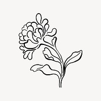 Flower doodle, aesthetic illustration design element 