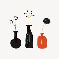 Flower vases, aesthetic illustration design element 