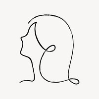 Woman's head, minimal line art illustration vector