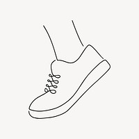 Sneaker, minimal line art illustration vector