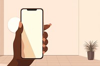 Blank smartphone screen, home, aesthetic illustration remix