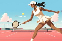 Female tennis player, aesthetic illustration remix