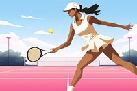 Female tennis player, aesthetic illustration remix
