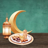 Ramadan iftar food digital art