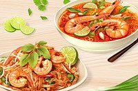 Famous Thai food digital art