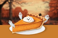 Pumpkin pie background, food digital art