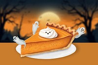 Pumpkin pie background, food digital art