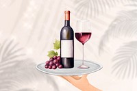 Red wine, food digital art