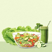 Healthy salad, food digital art