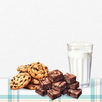 Milk & cookies, food digital art