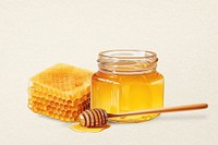 Honey jar, food digital art