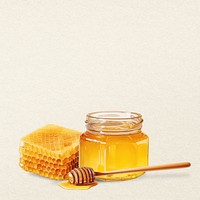 Honey jar, food digital art