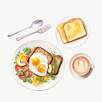 Breakfast toast, food digital art