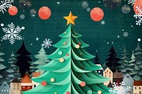 Festive Christmas tree, creative paper craft collage