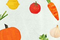 Healthy vegetables frame background, creative paper craft collage