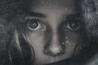 Young woman eyes with canvas effect