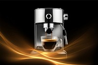 Coffee machine with gold light effect