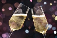 Champagne glasses, bokeh design