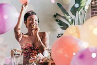 African American woman, birthday party