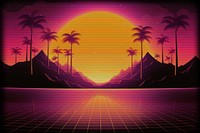 Synthwave photo with old TV effect