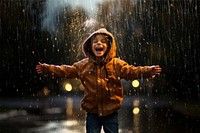 Boy raincoat rain effect Premium Photo rawpixel