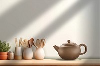 Kitchen utensil with natural light shadow