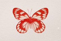 Butterfly  with red risograph effect