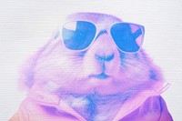 Bunny wearing sunglasses  image with digital effect
