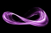 Pink light trail swirl effect on a black background psd