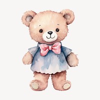 Boy teddy bear, watercolor illustration