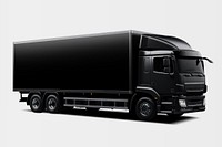 Black trailer truck, realistic vehicle