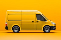 Yellow cargo van, vehicle for small business