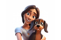 Cartoon adult cute dog. 