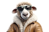 Sheep head wearing sunglasses livestock cartoon mammal. 