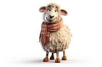 Sheep wearing scarf livestock cartoon animal. 