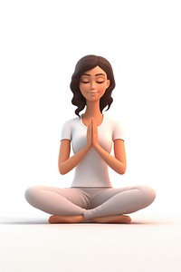 Yoga adult woman white background. AI generated Image by rawpixel.
