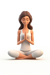 Yoga cartoon adult woman. AI generated Image by rawpixel.