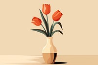 Tulip vase flower plant. 